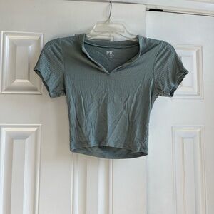 Women's Green Ribbed Top